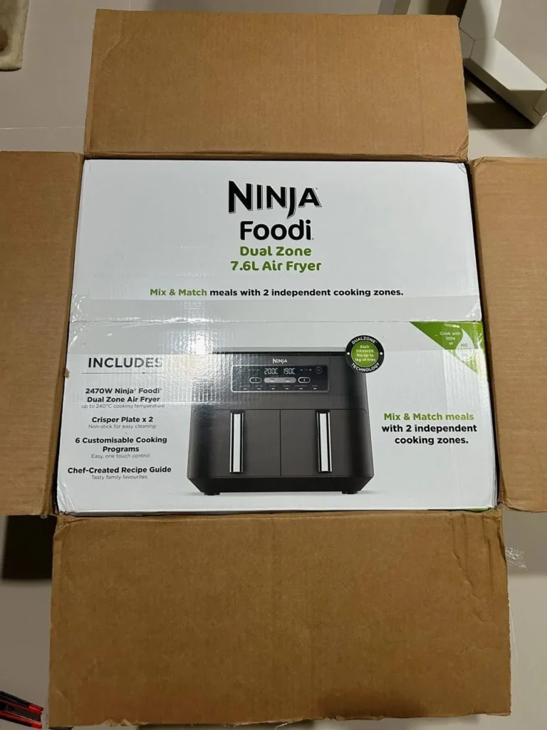 view of our own purchase testing ninja foodi dual zone air fryer af300 budget air fryer australia unboxing package arrival several weeks to months