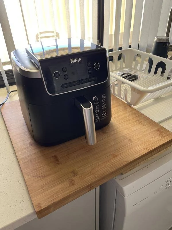 view of our own purchase testing ninja 4.7l air fryer pro small air fryer australia unboxing package arrival several weeks to months