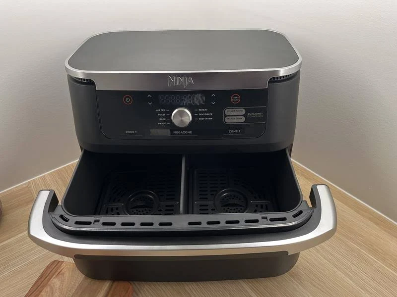 view of our own purchase testing ninja xxxl flexdrawer air fryer (af500) family air fryer australia unboxing package arrival several weeks to months